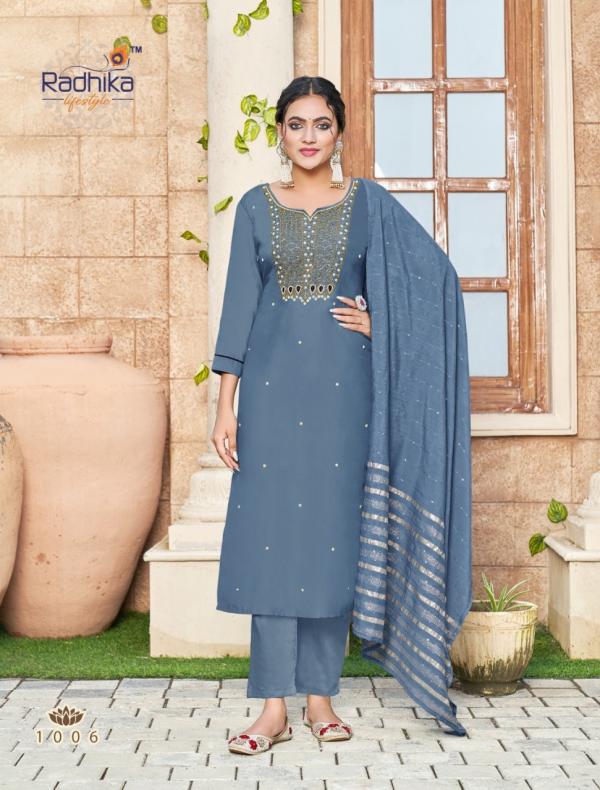 Radhika Dastur 1 Festive Wear Kurti Pant With Dupatta Collection